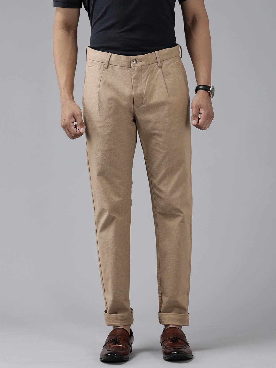 

Blackberrys Men Regular Fit Trousers, Beige