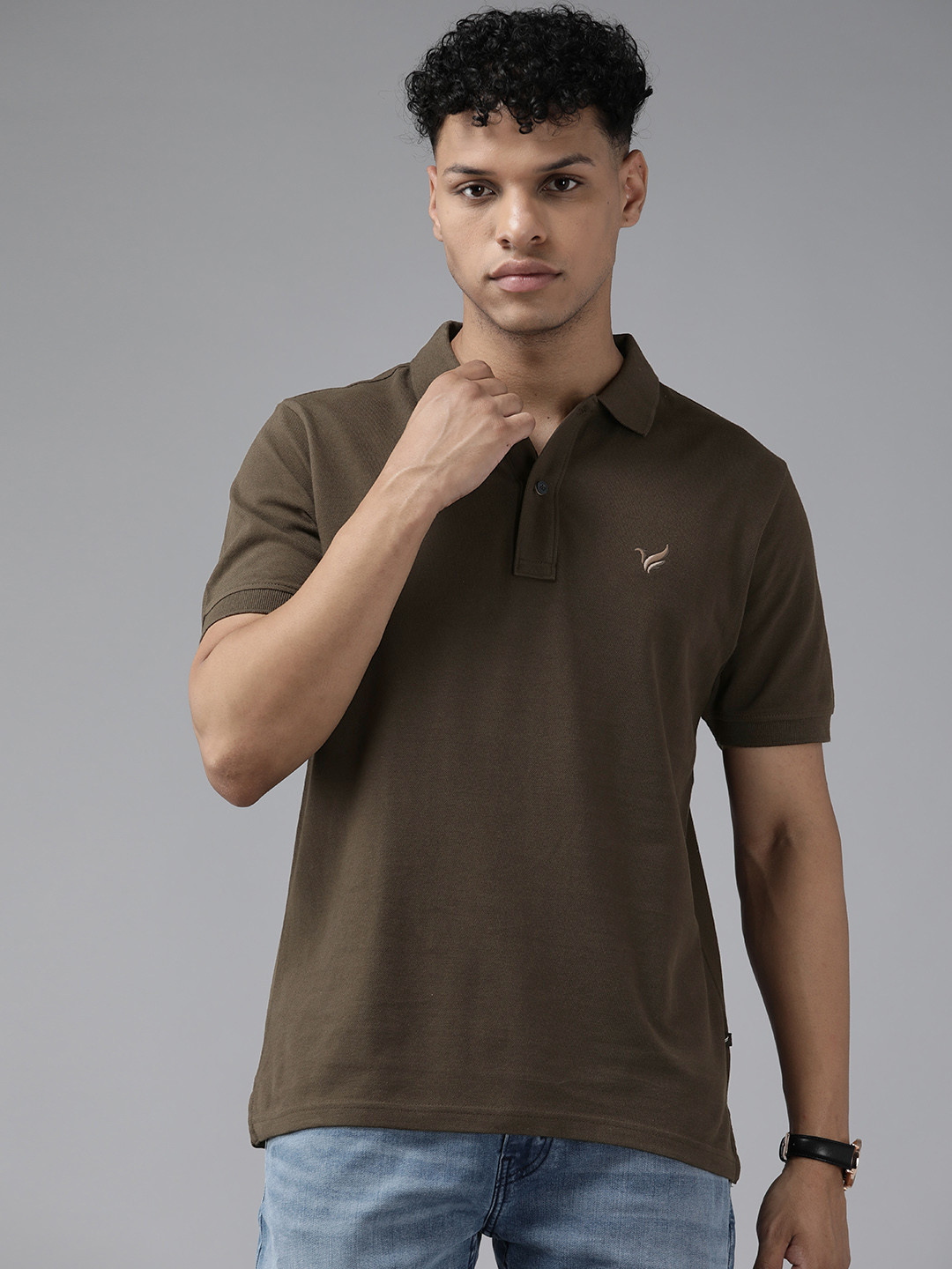 

Blackberrys Polo Collar Pure Cotton T-shirt, Brown