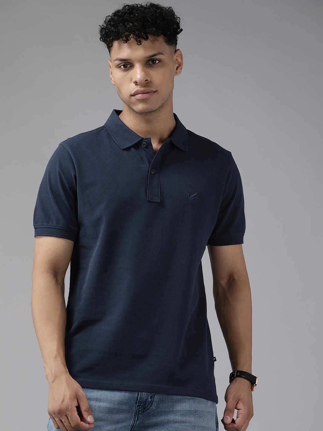 

Blackberrys Men Solid Polo Collar T-shirt, Navy blue