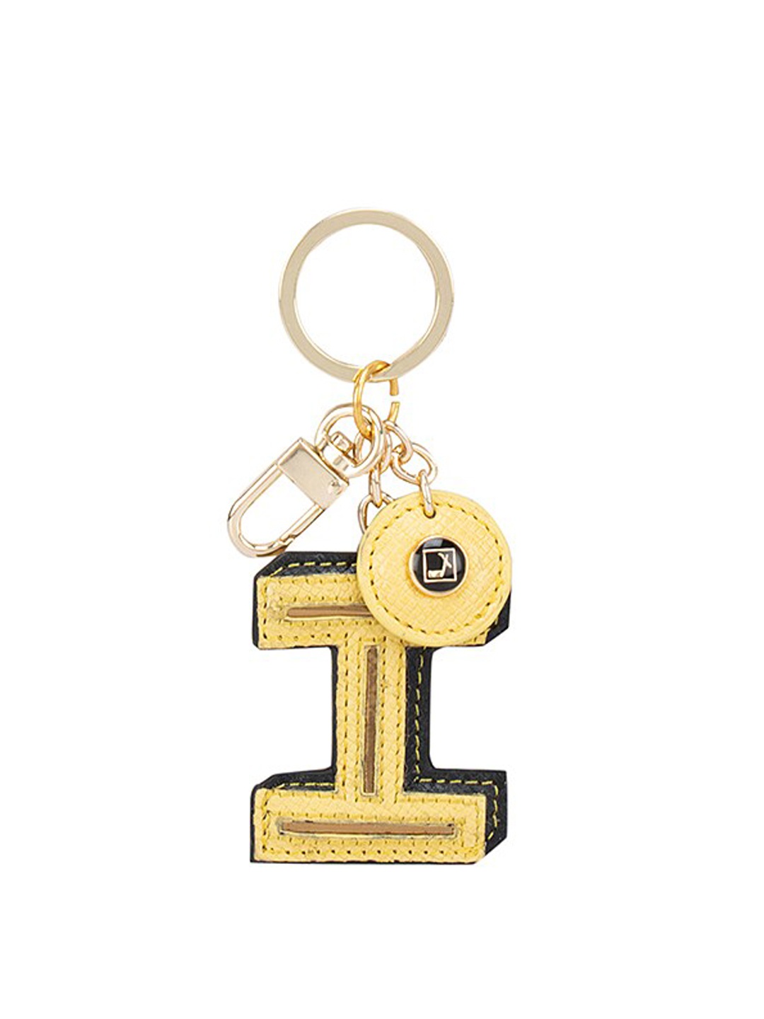 

Da Milano I Alphabet Shaped Genuine Leather Key Chain, Yellow