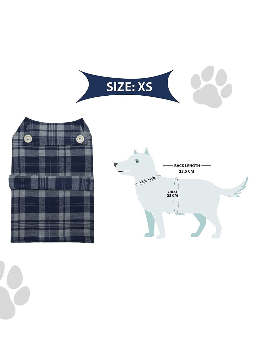 

Lulala Plaid Checked Cotton Jacket Dog Dresses, Grey