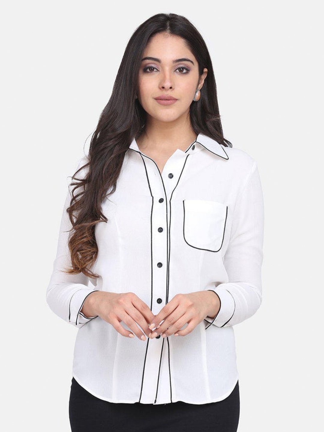 

PowerSutra Women White Comfort Formal Shirt