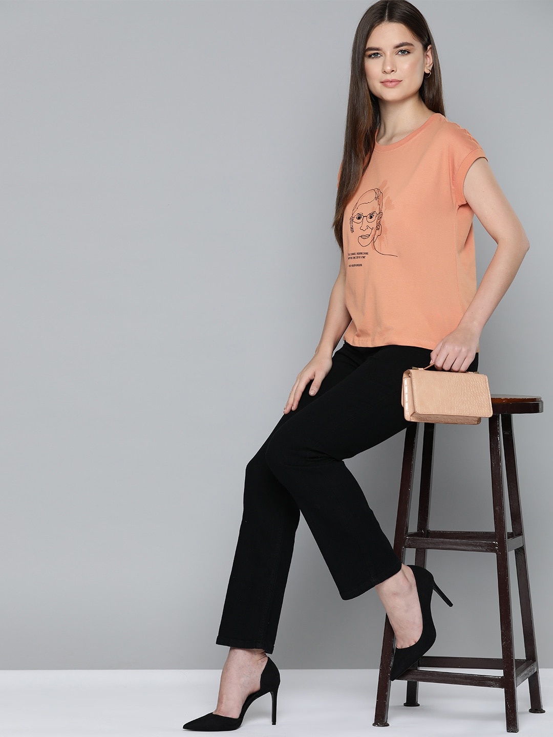 Chemistry Typography & Graphic Printed Pure Cotton T-shirt, Rust