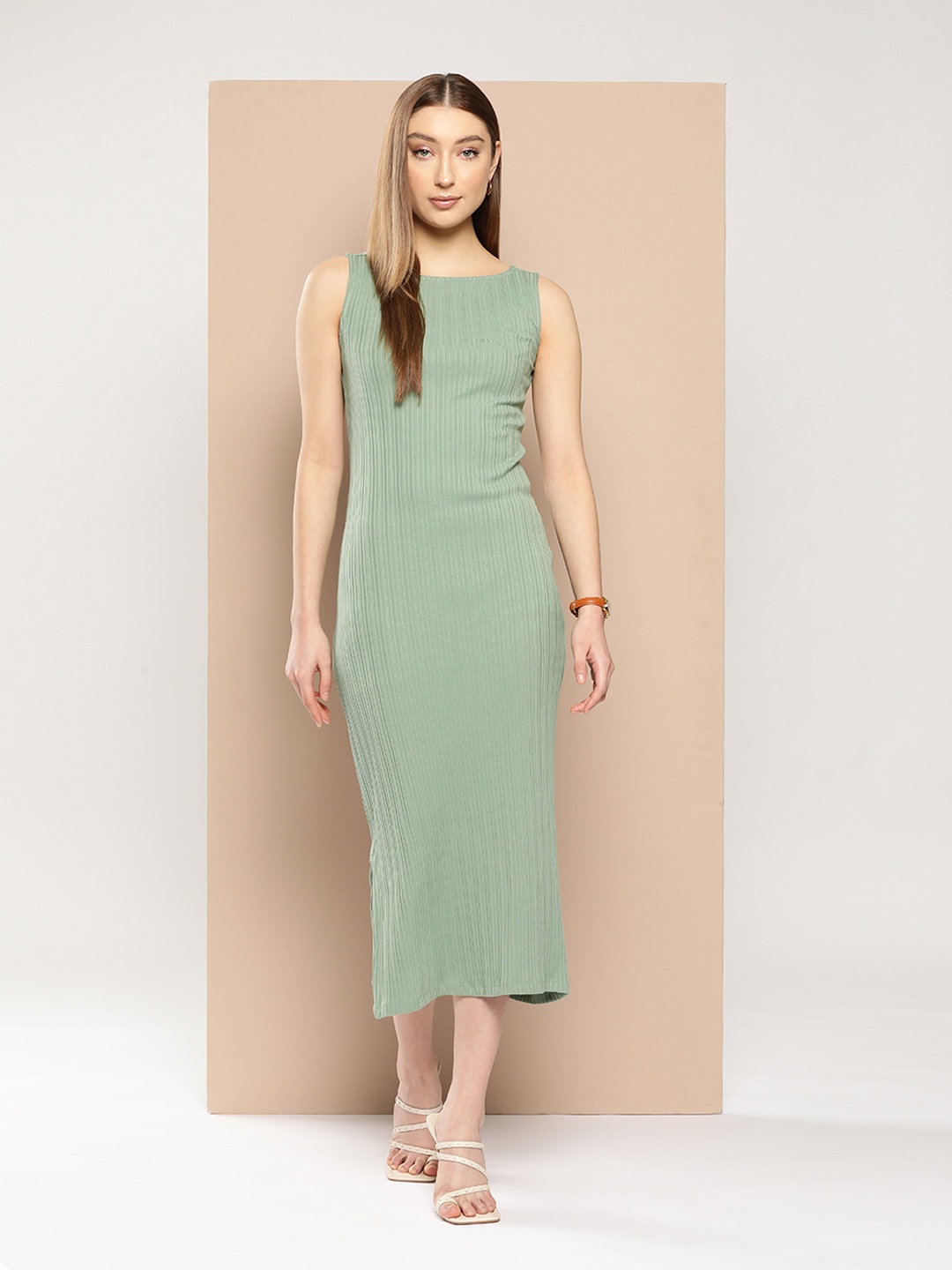 

Chemistry Ribbed Bodycon Midi Dress, Green