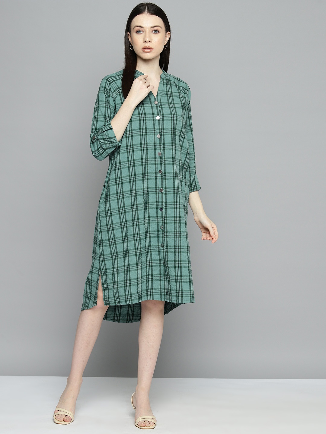 

Chemistry Pure Cotton Checked Shirt Dress, Blue