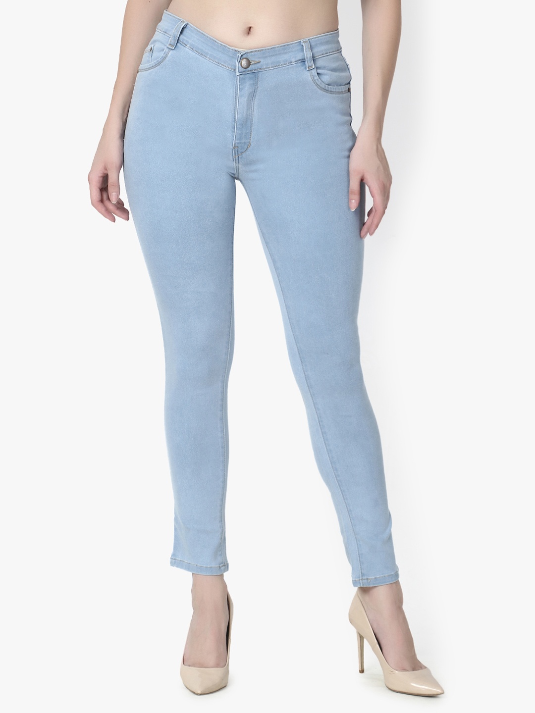 

VIOSFAIRA Women Blue Skin Tight Super Skinny Fit Light Fade Jeans