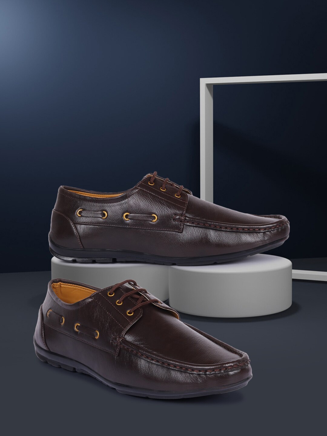 

Longwalk Men Round-Toe Lace-Up Formal Loafers, Brown