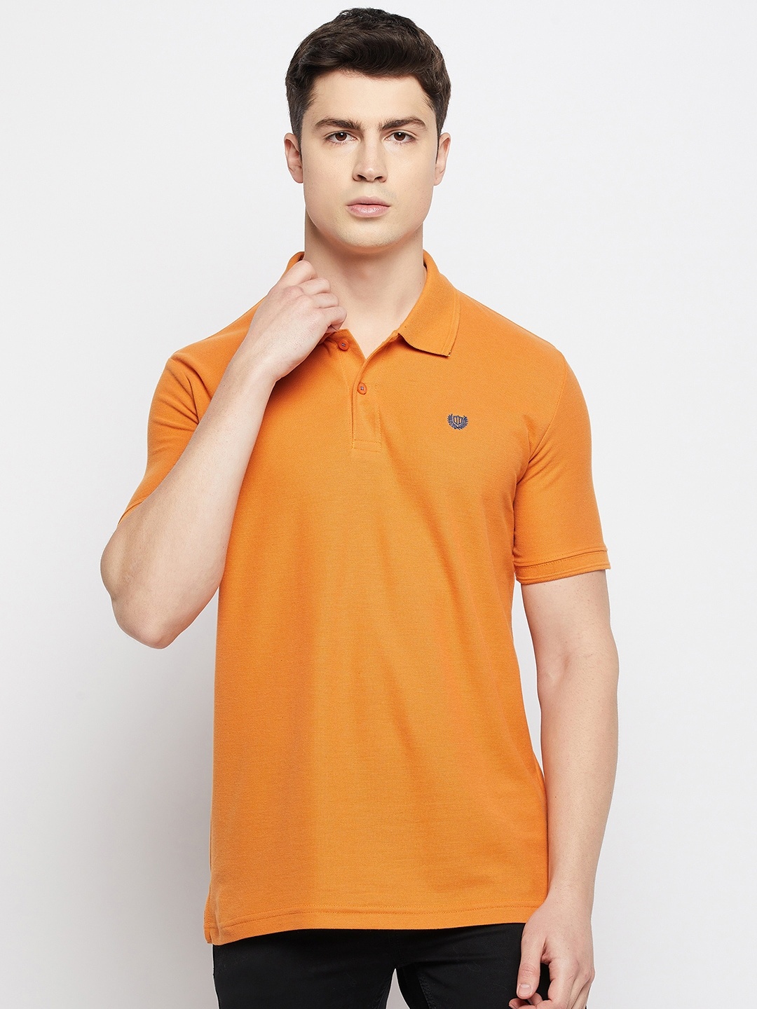

Duke Men Plus Size Polo Collar Slim Fit Cotton T-shirt, Yellow