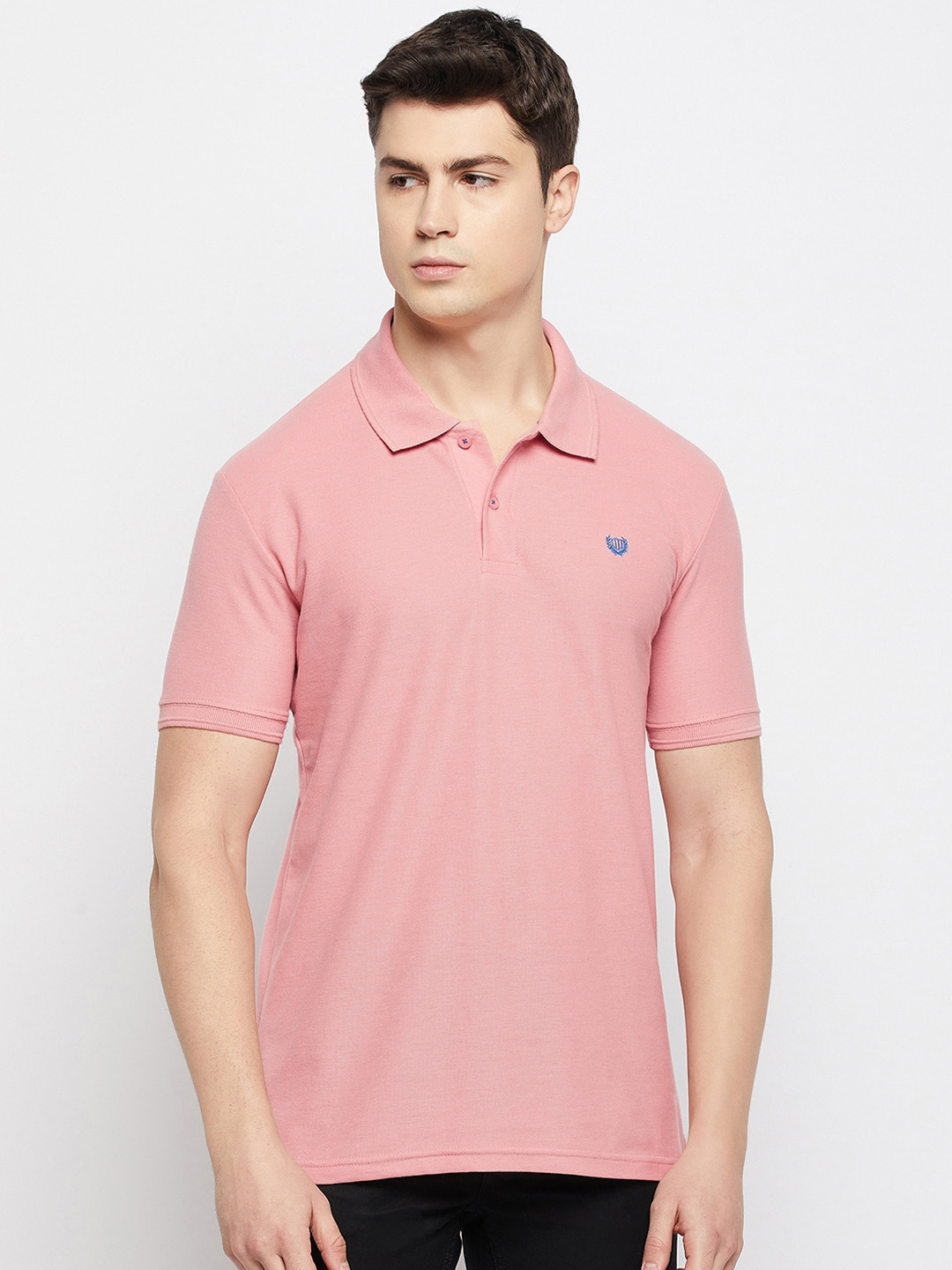 

Duke Men Polo Collar Slim Fit Cotton T-shirt, Pink