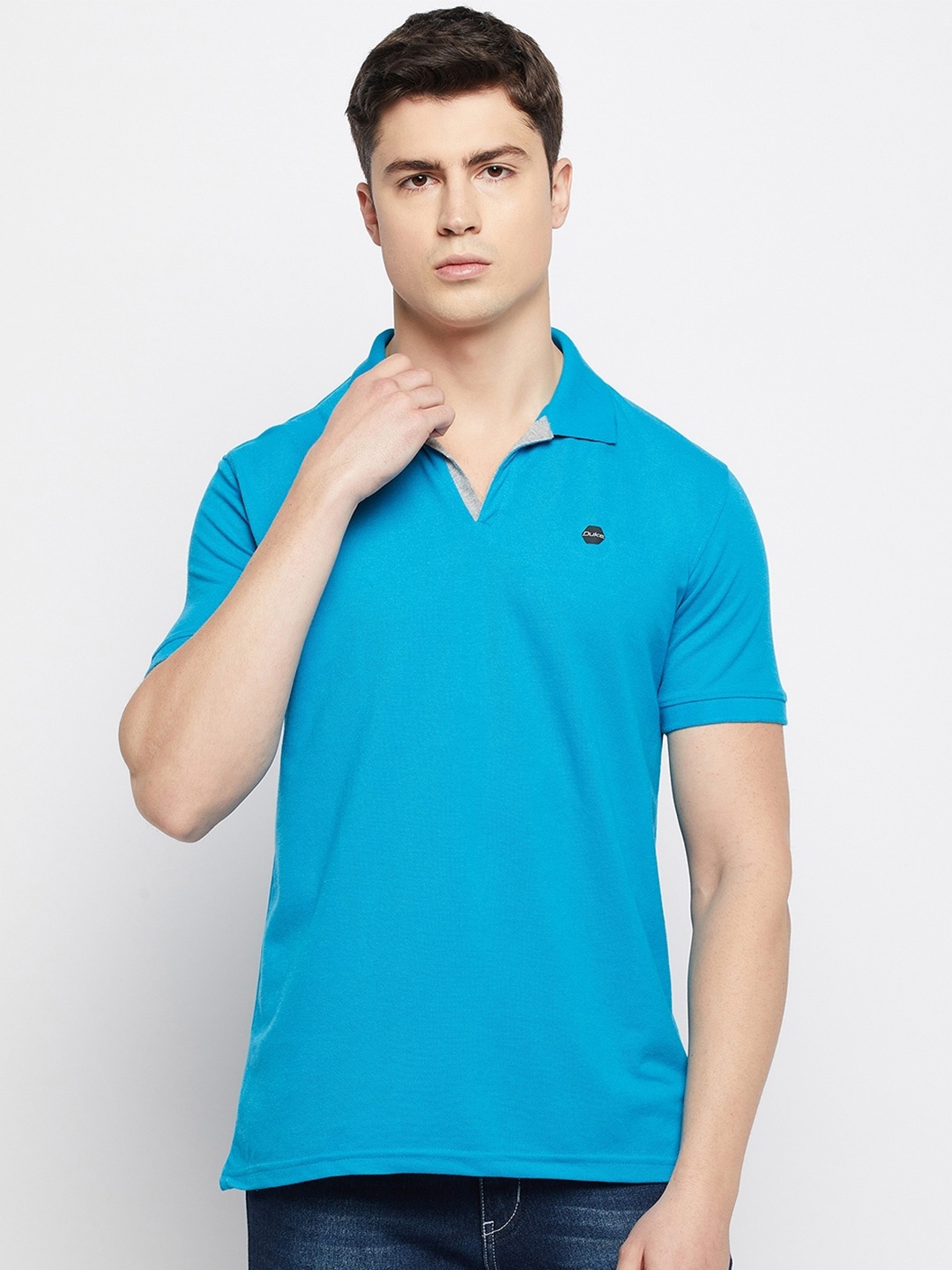 

Duke Men Polo Collar Cotton T-shirt, Blue