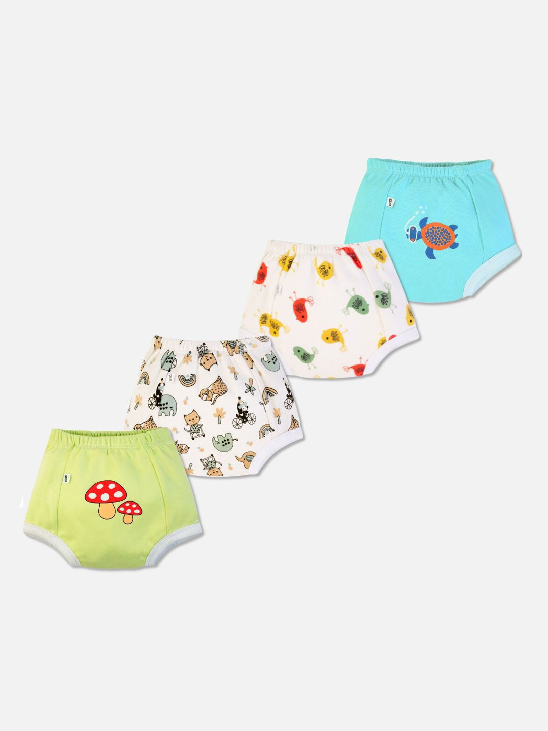 

You Got Plan B Kids Pack of 4 Printed Cotton Anti Microbial High-Rise Padded Briefs, Blue