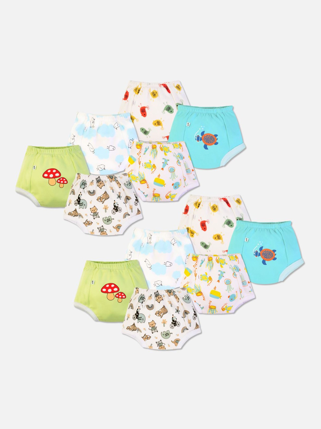 

You Got Plan B Pack Of 12 Printed High Rise Cotton Anti Microbial Padded Briefs, White