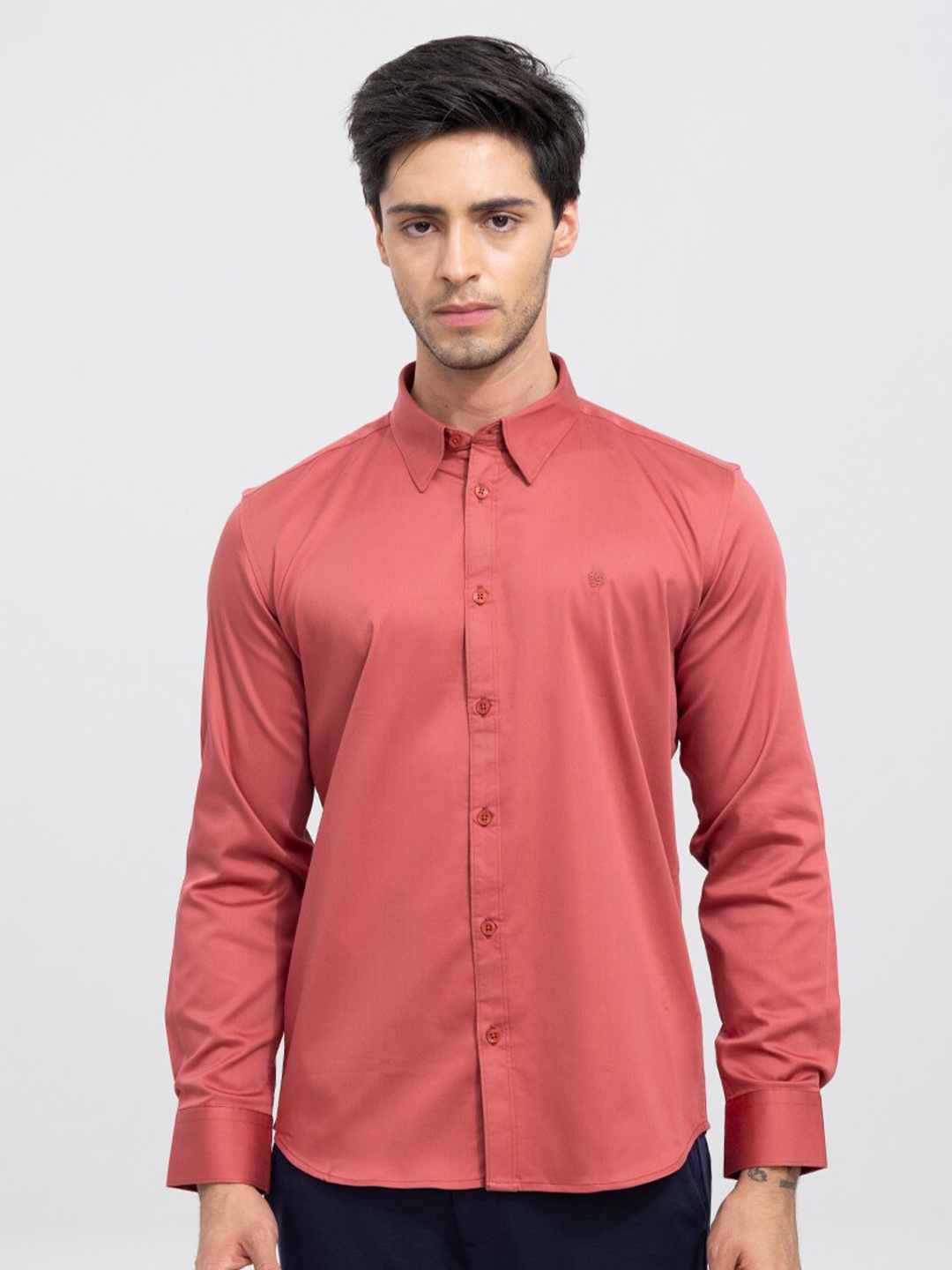 

Snitch Men Slim Fit Cotton Casual Shirt, Rust