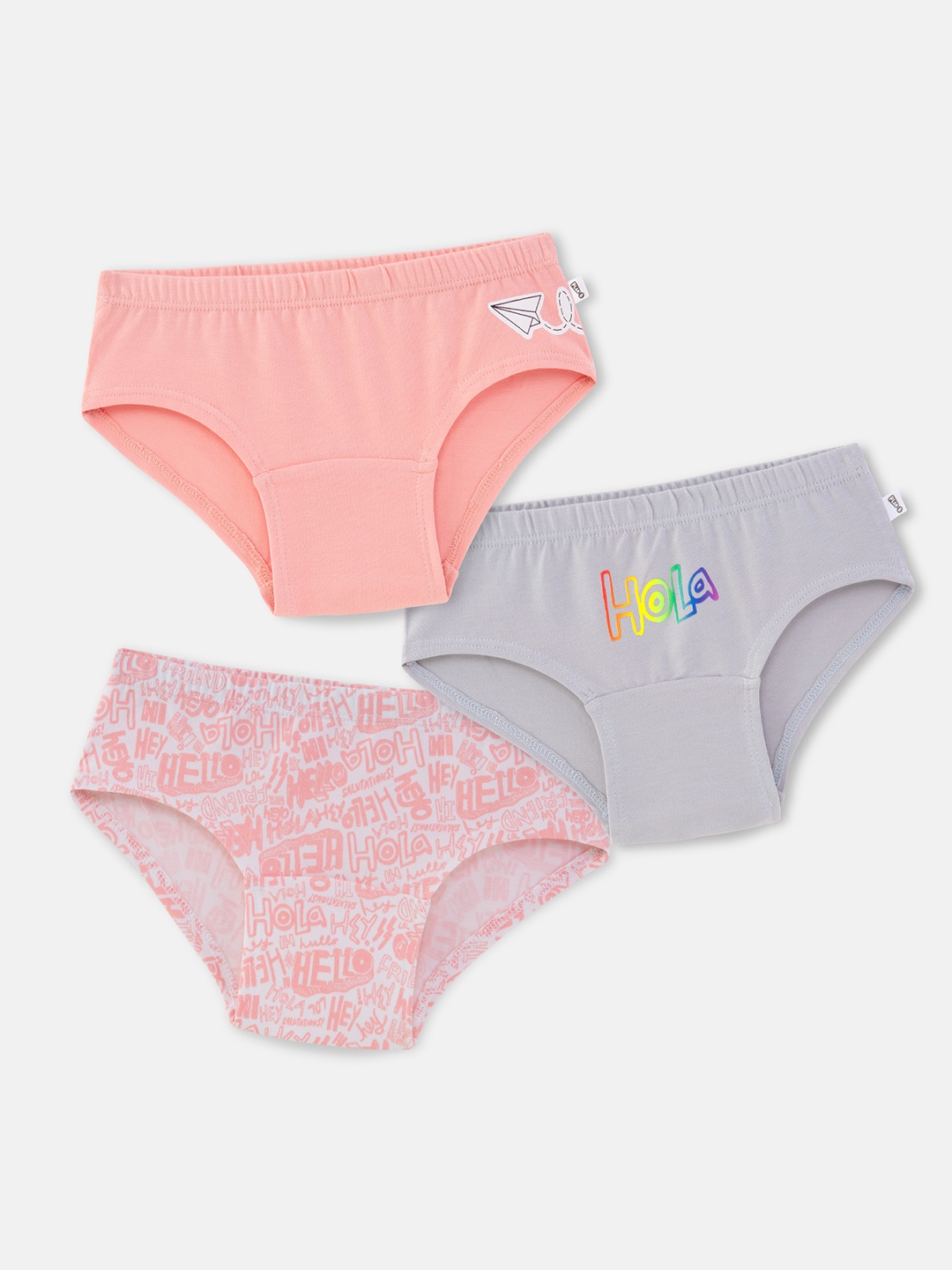 

You Got Plan B Girls Pack of 2 Printed Anti-Microbial Hipsters Briefs UG-Hello: 3-4, White