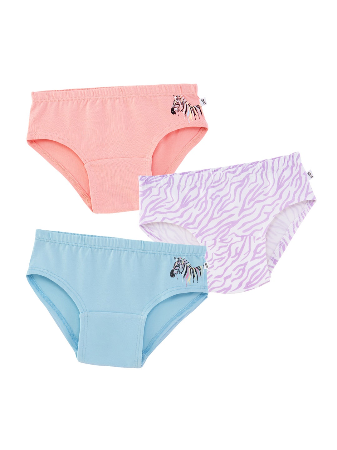 

You Got Plan B Girls Pack of 3 Solid Seamless Anti-Microbial Hipster Briefs, Blue