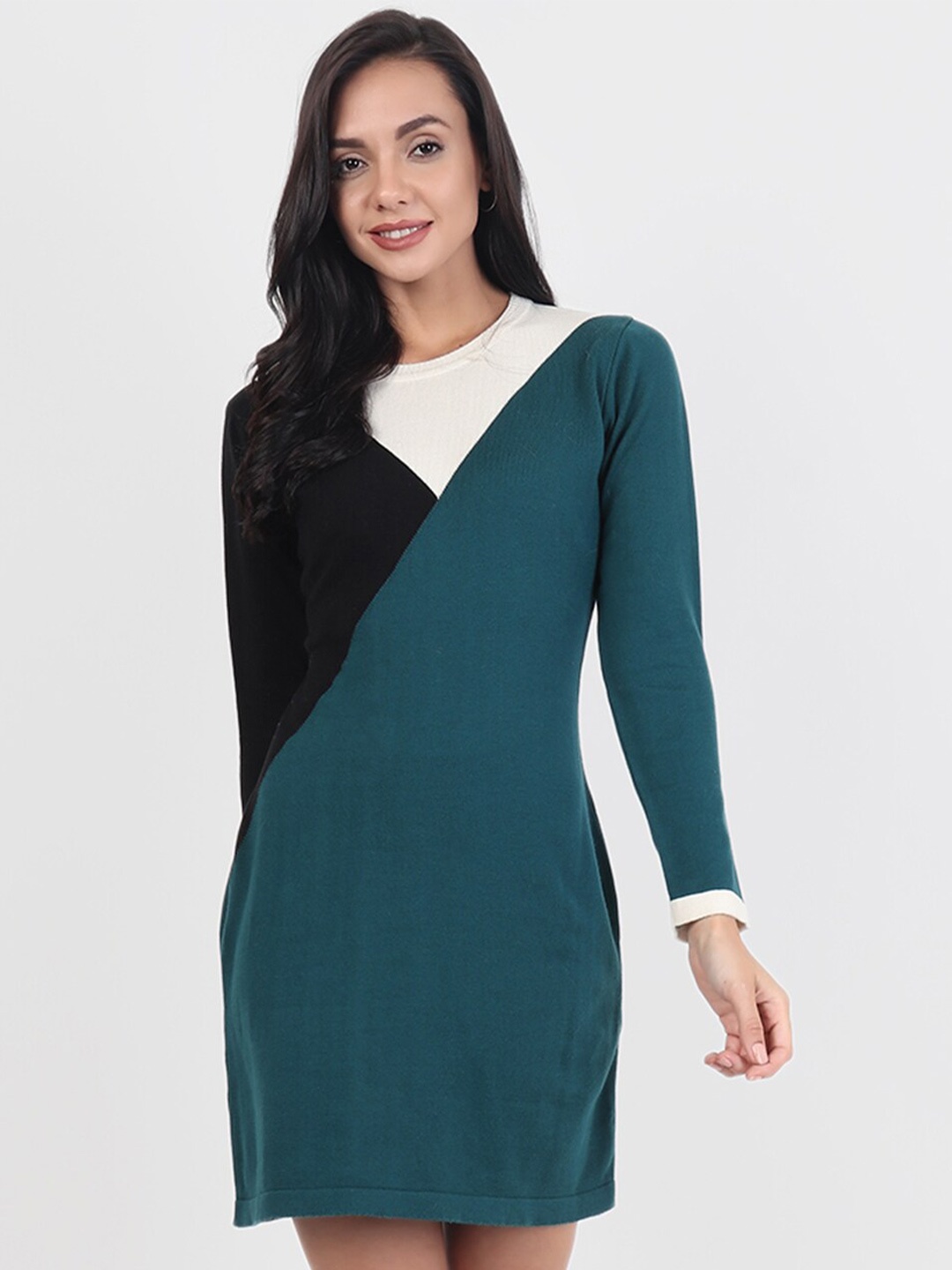 

JoE Hazel Colourblocked Sheath Cotton Dress, Teal