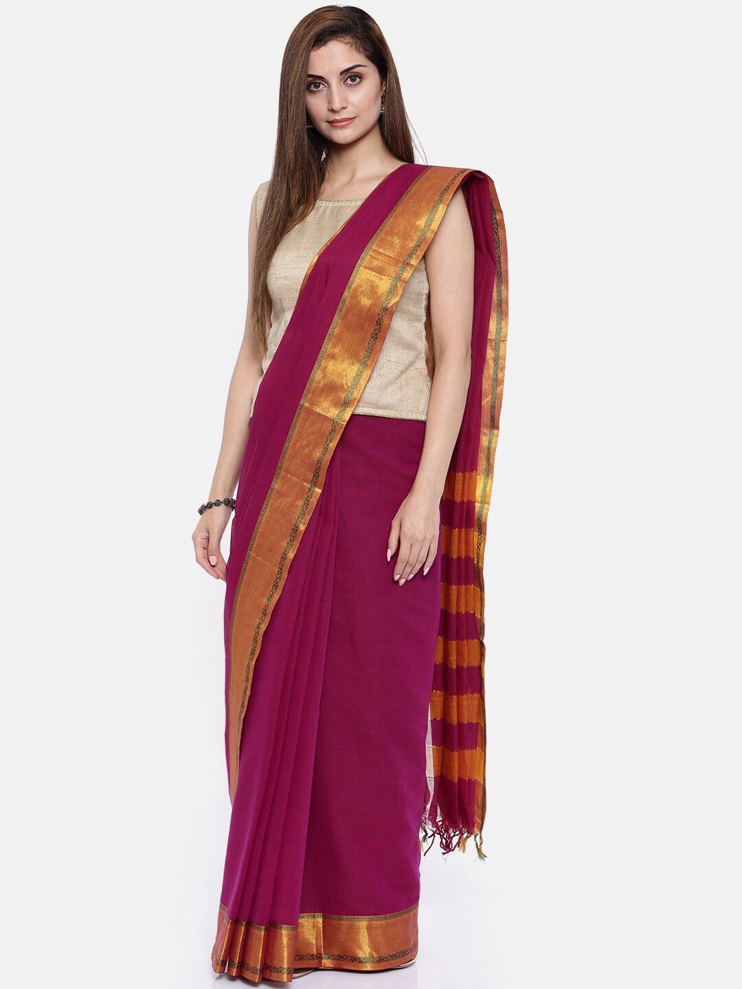 

Pavechas Pure Cotton Venkatgiri Saree, Maroon