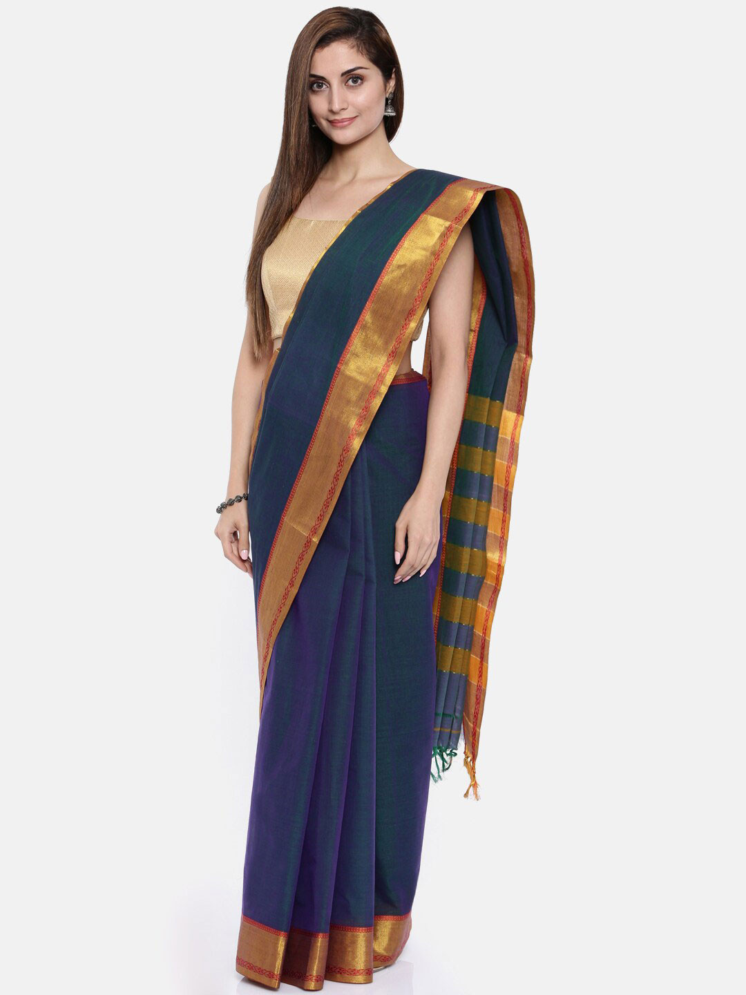 

Pavechas Pure Cotton Venkatgiri Saree, Green