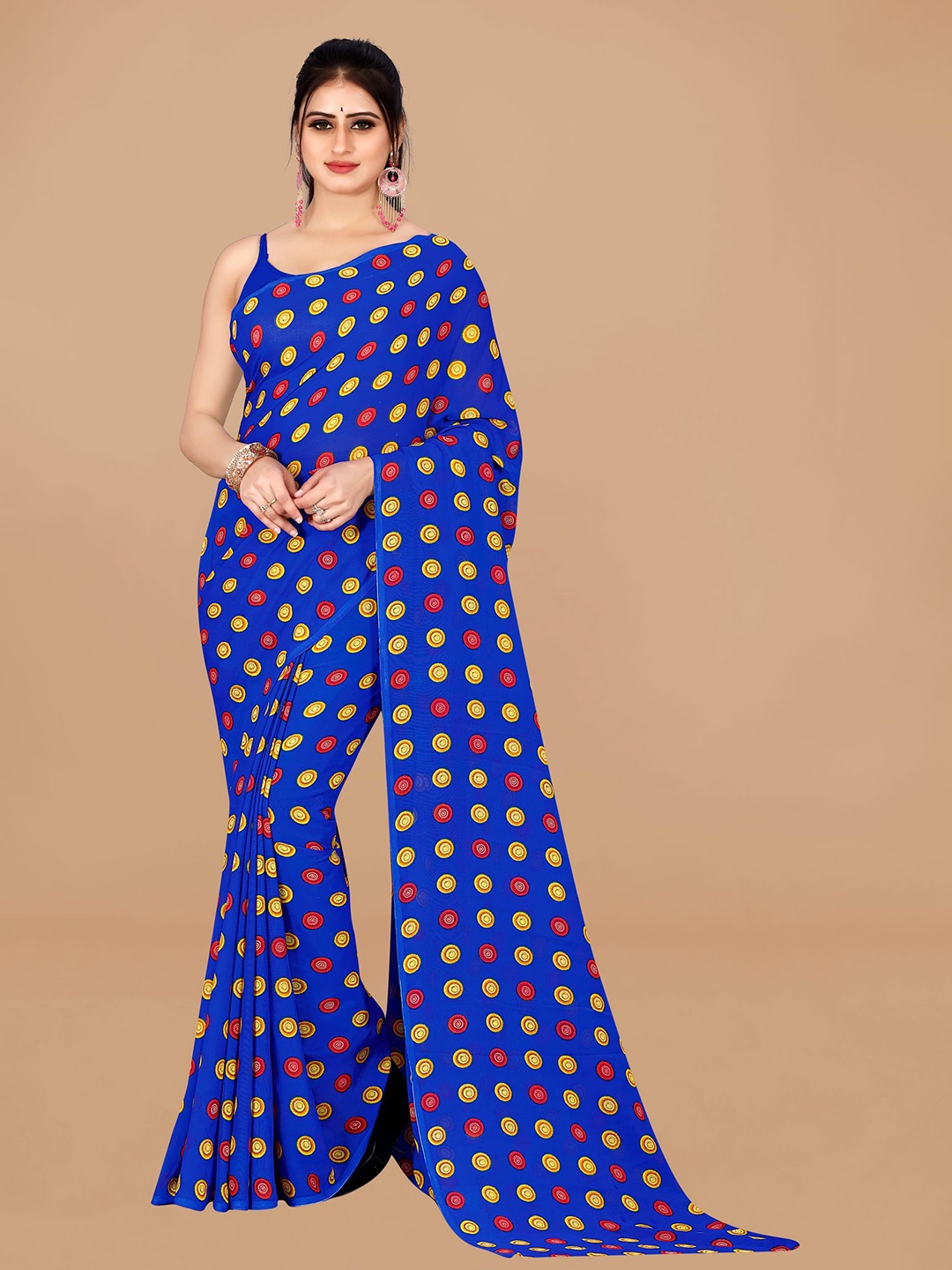 

ANAND SAREES Pure Georgette Saree, Blue