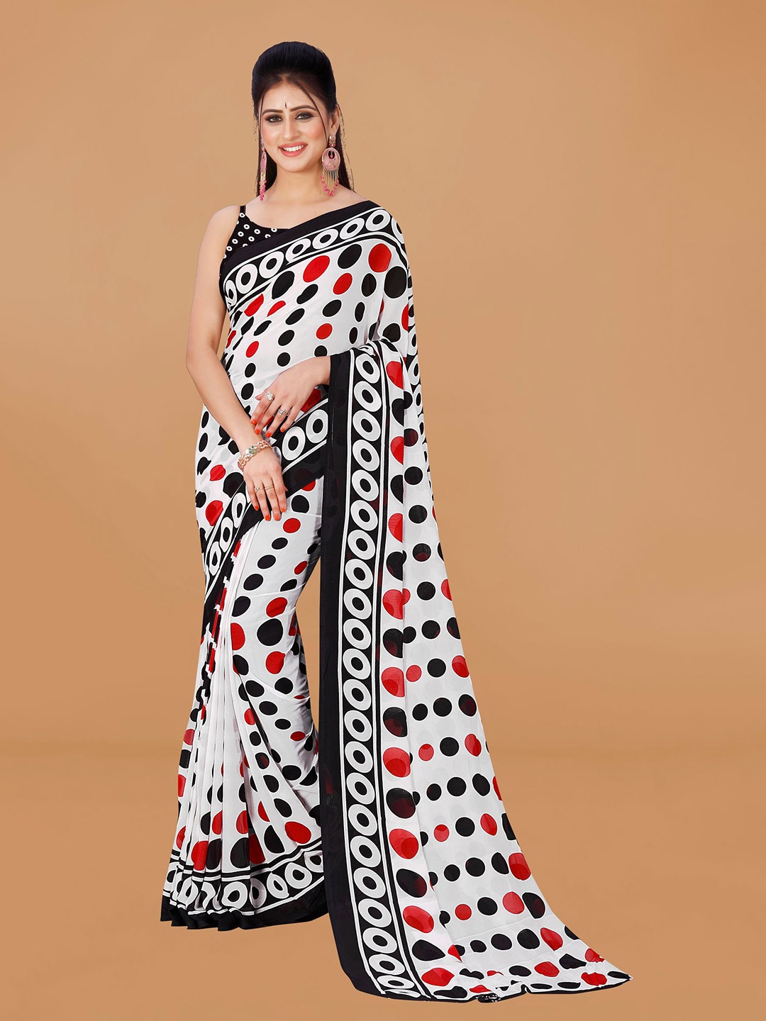 

KALINI Pure Georgette Saree, White