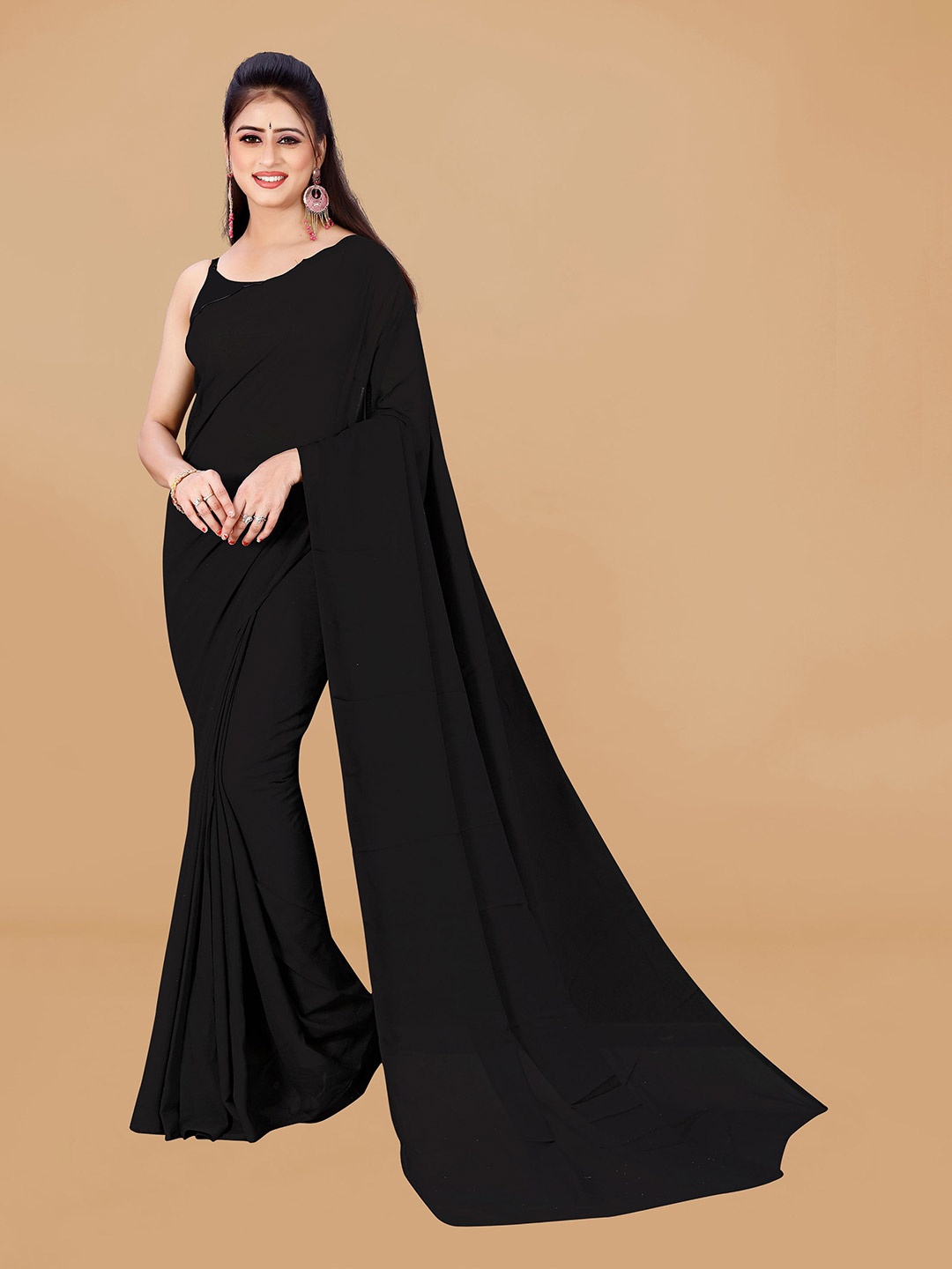 

KALINI Pure Georgette Saree, Black