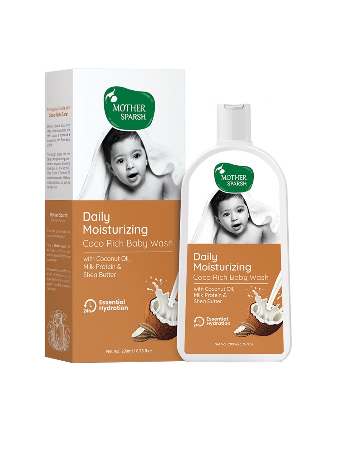 

Mother Sparsh Daily Moisturizing Coco Rich Baby Wash - 200 ml, White