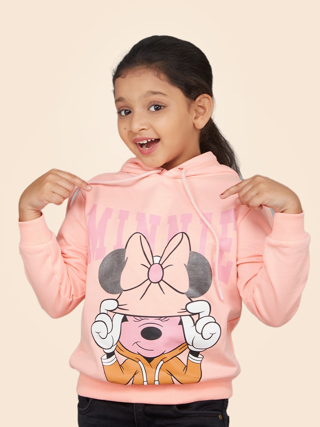 

Zalio Girls Printed Hooded Sweatshirt, Pink