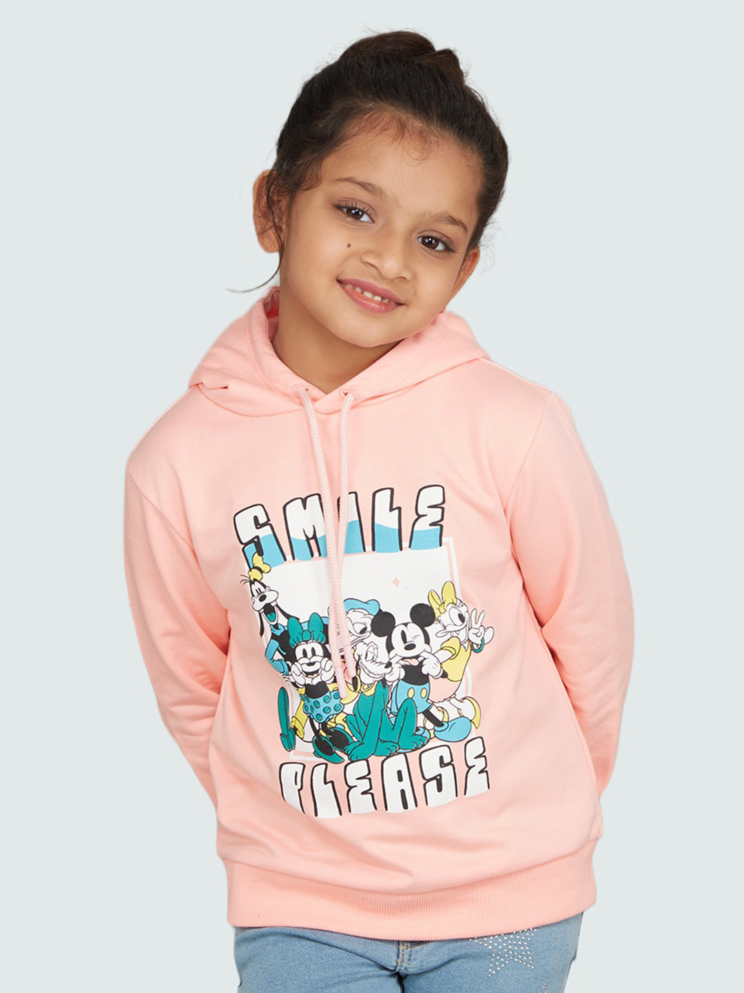 

Zalio Girls Printed Hooded Fleece Sweatshirt, Orange
