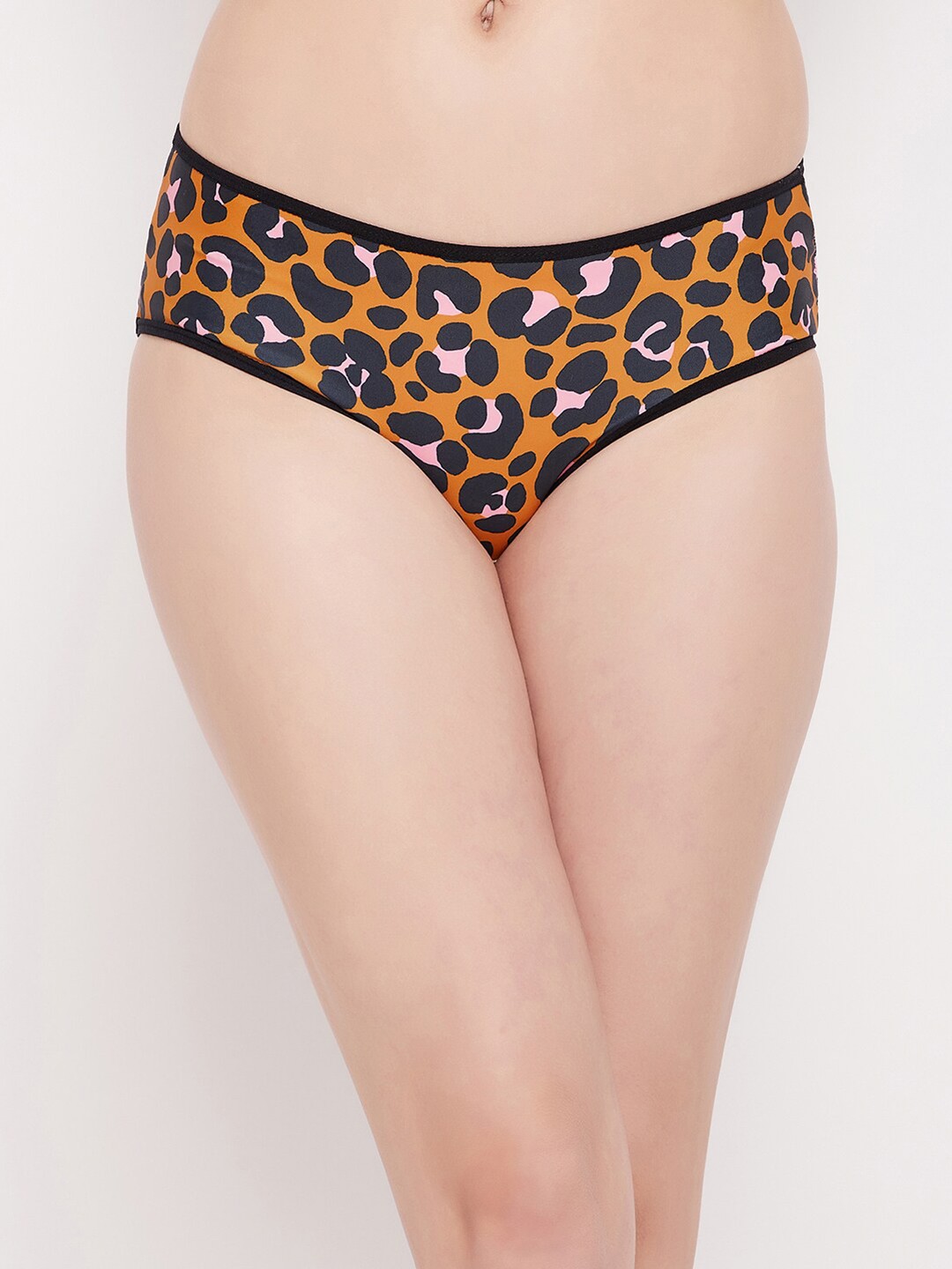 

Clovia Women Mid-Waist Animal Printed Cotton Hipster Briefs, Yellow