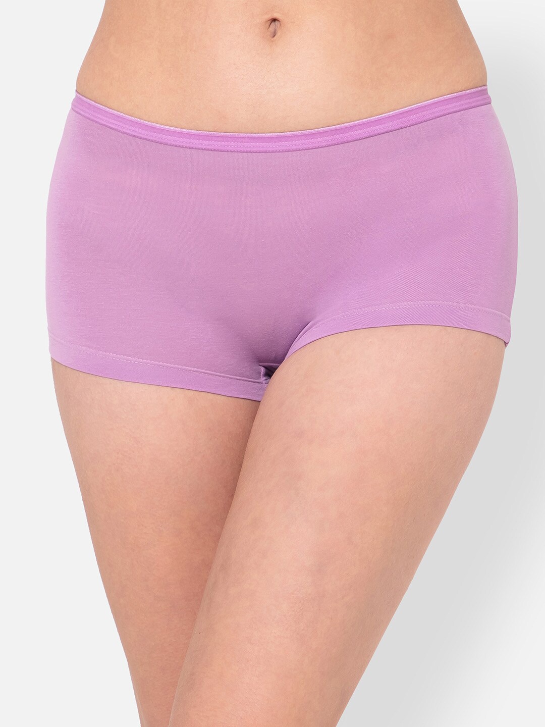 

Clovia Women Cotton Mid Waist Boy Shorts Briefs, Purple