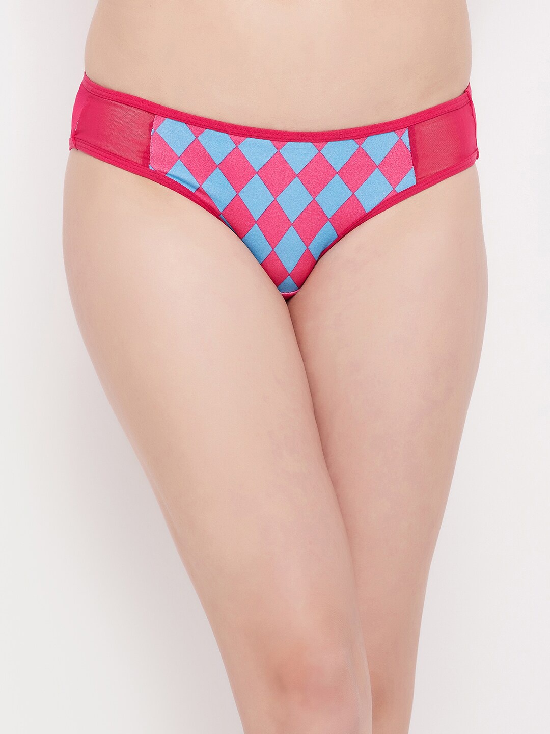

Clovia Women Checkered Low-Rise Bikini Briefs PN3460B14XXL, Pink
