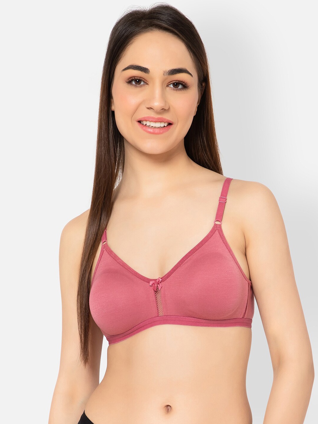 

Clovia Non-Padded Non-Wired Cotton Bra, Pink