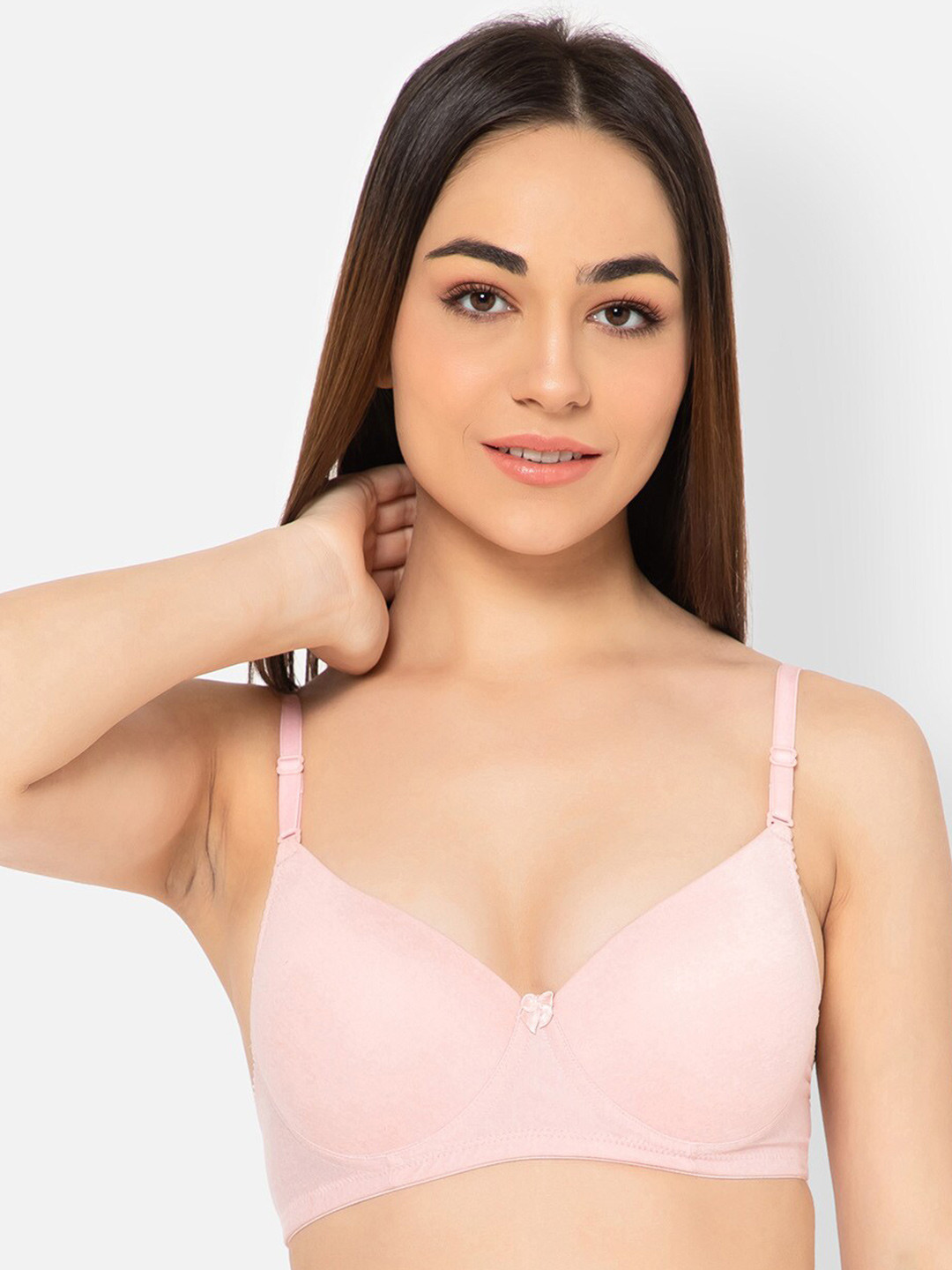 

Clovia Cotton Push Up Level 2 Padded Underwired Demi Cup Multiway Bra, Pink