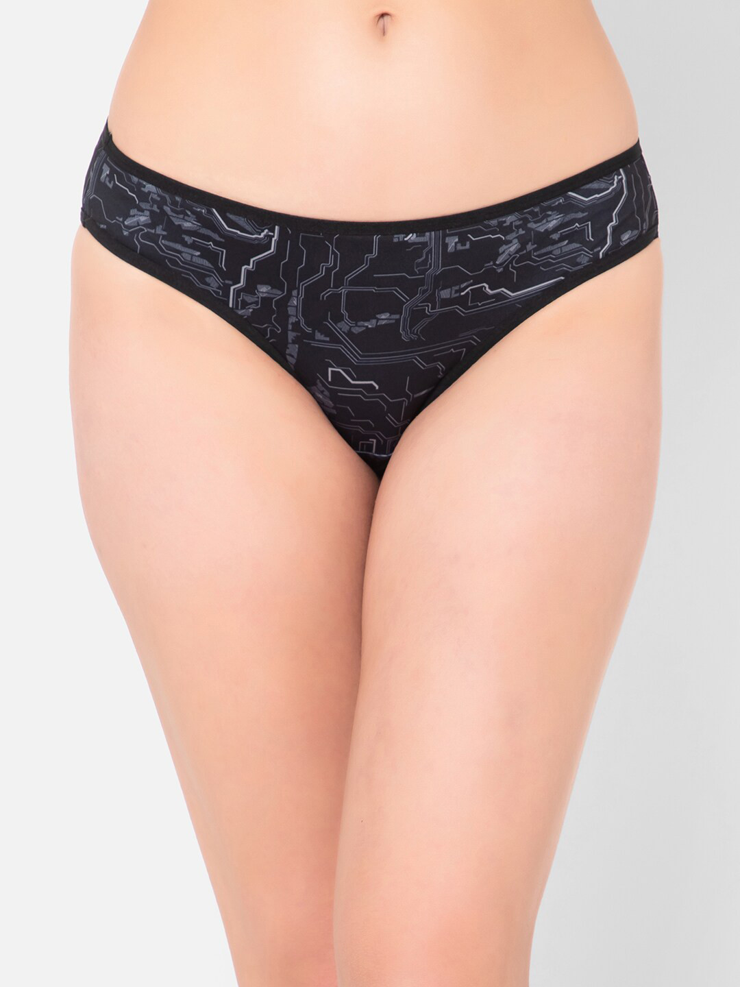 

Clovia Women Printed Low-Waist Bikini Brief, Grey