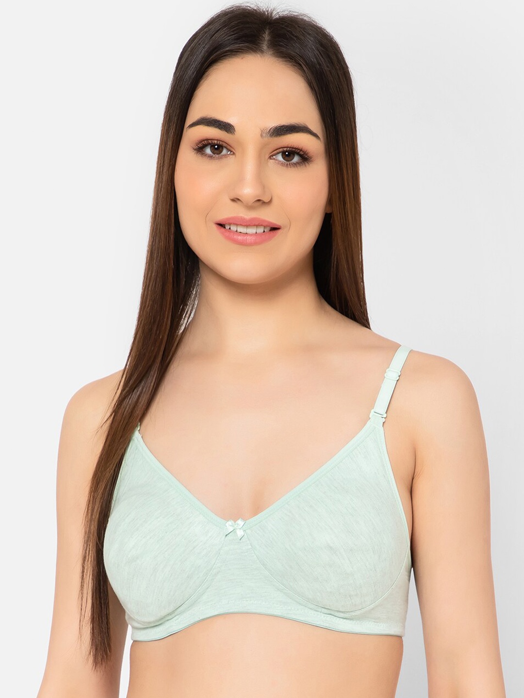 

Clovia Cotton Lightly Padded Non-Wired Super Support Bra, Green