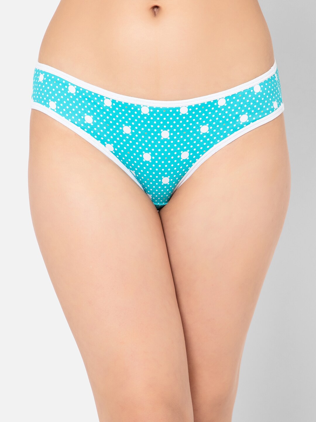 

Clovia Women Dot-Printed Bikini Briefs, Turquoise blue