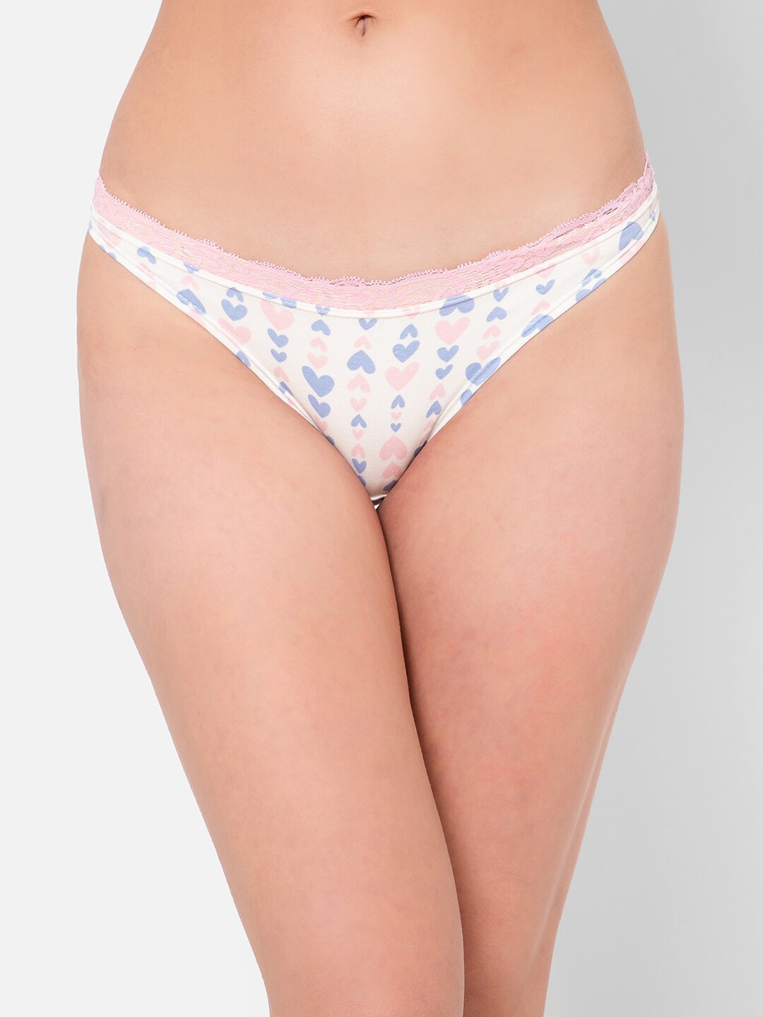

Clovia Women Printed Cotton Bikini Briefs, White