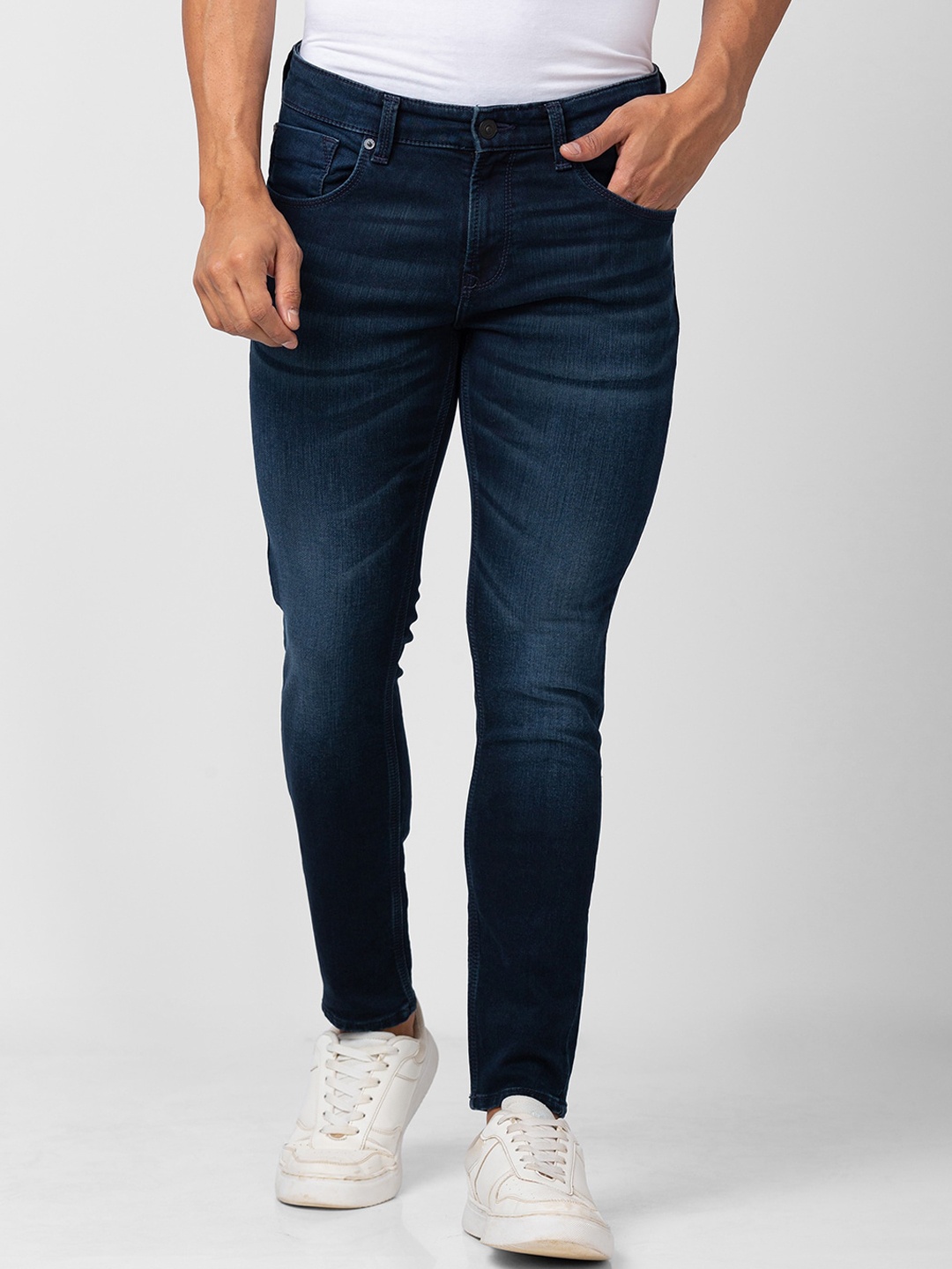 

SPYKAR Men Kano Slim Fit Light Fade Cotton Stretchable Jeans, Blue