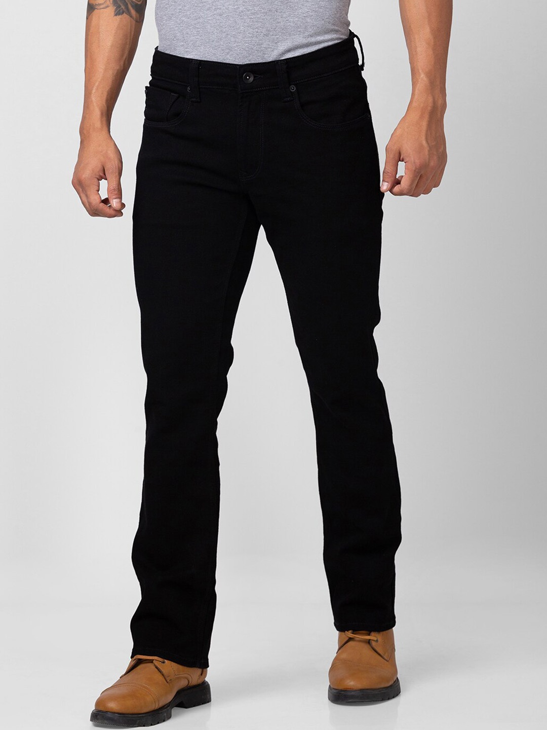 

SPYKAR Men Rafter Relaxed Fit Stretchable Cotton Jeans, Black