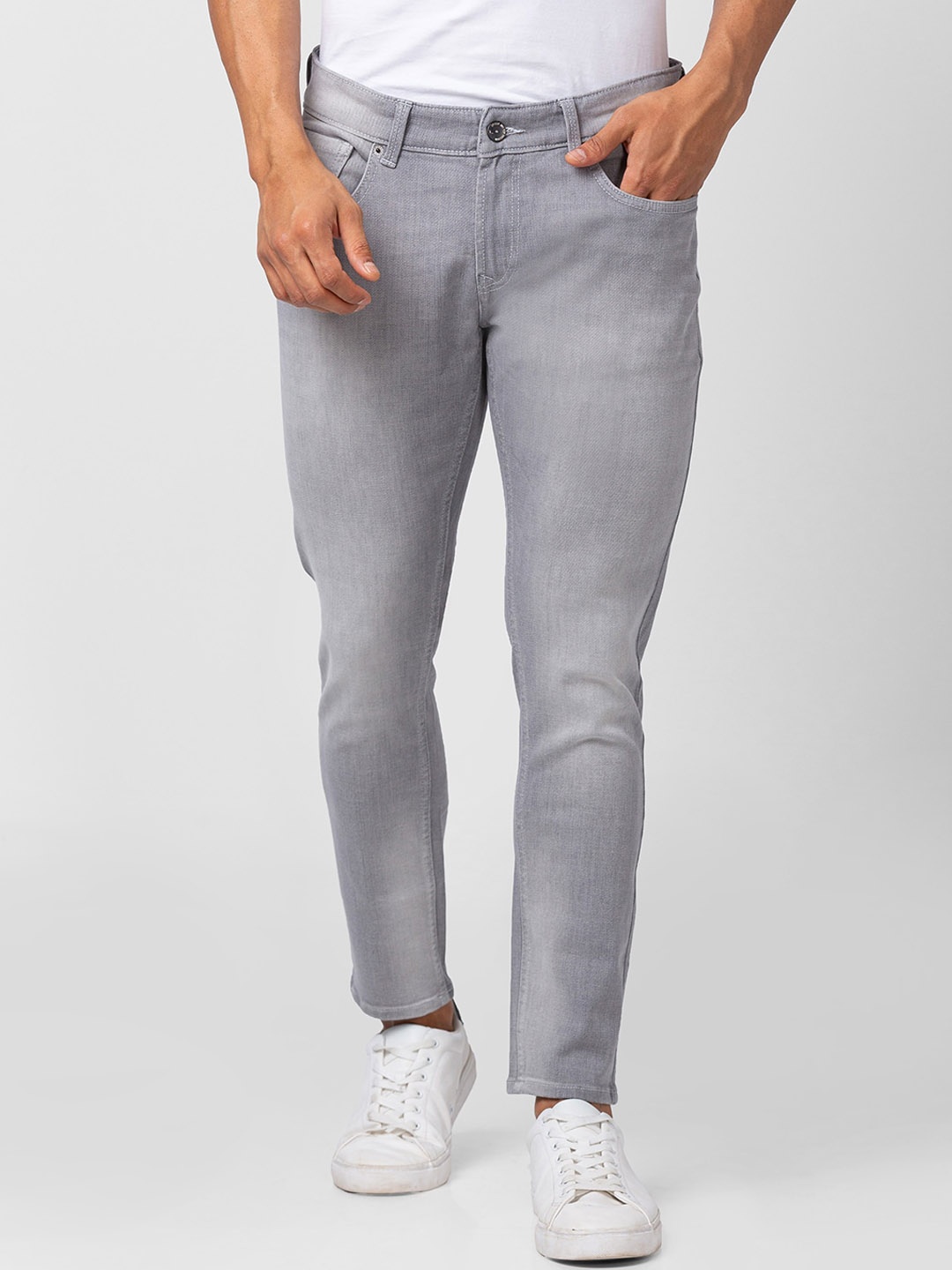 

SPYKAR Men Kano Slim Fit Heavy Fade Stretchable Cotton Jeans, Grey