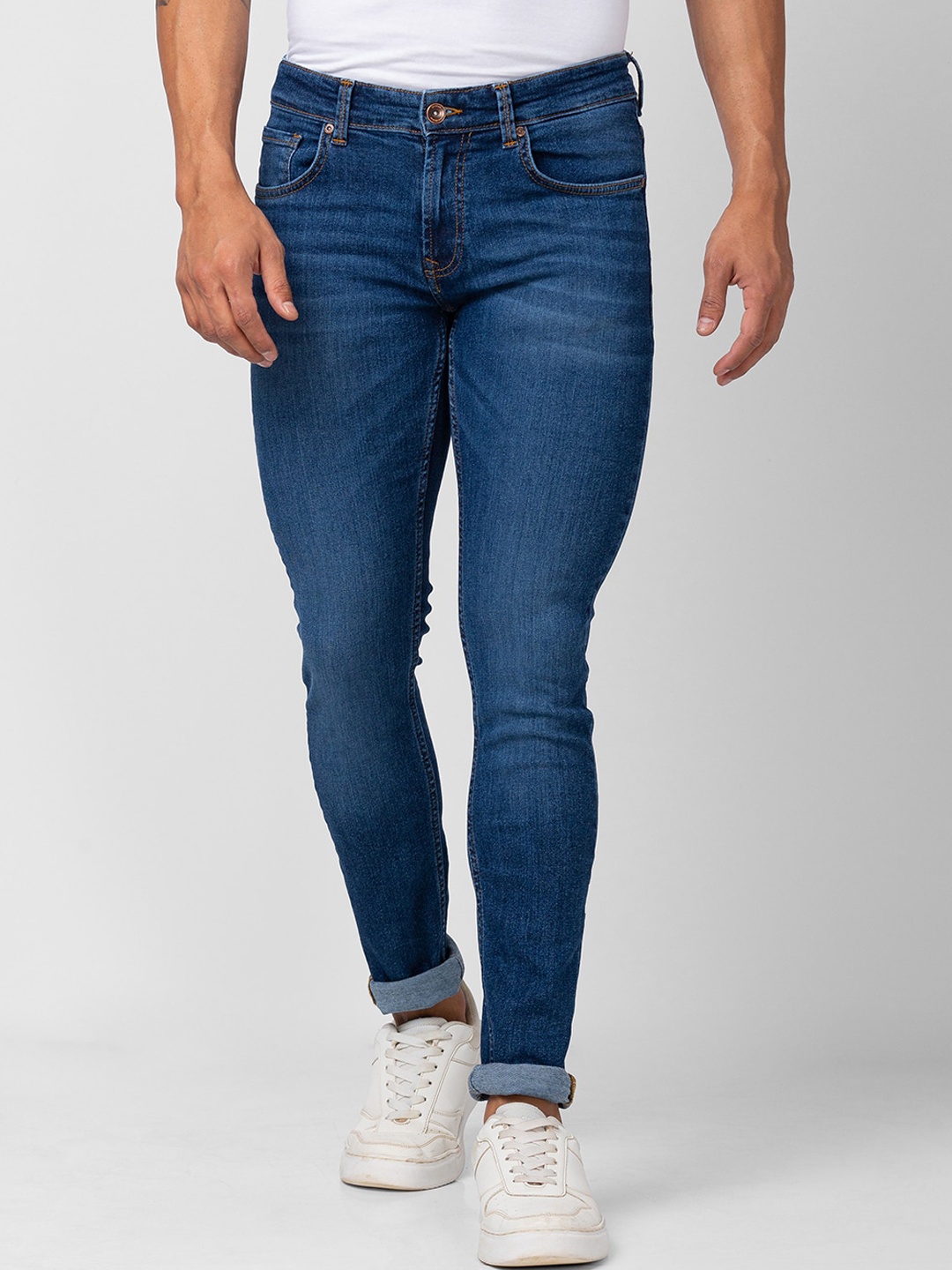 

SPYKAR Men Slim Fit Cotton Low-Rise Jeans, Navy blue