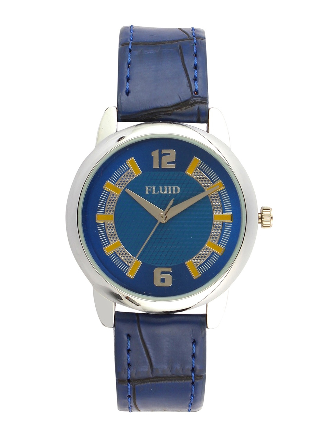 

FLUID Women Embellished Dial & Leather Textured Straps Analogue Watch FL23-771L-BL01, Blue