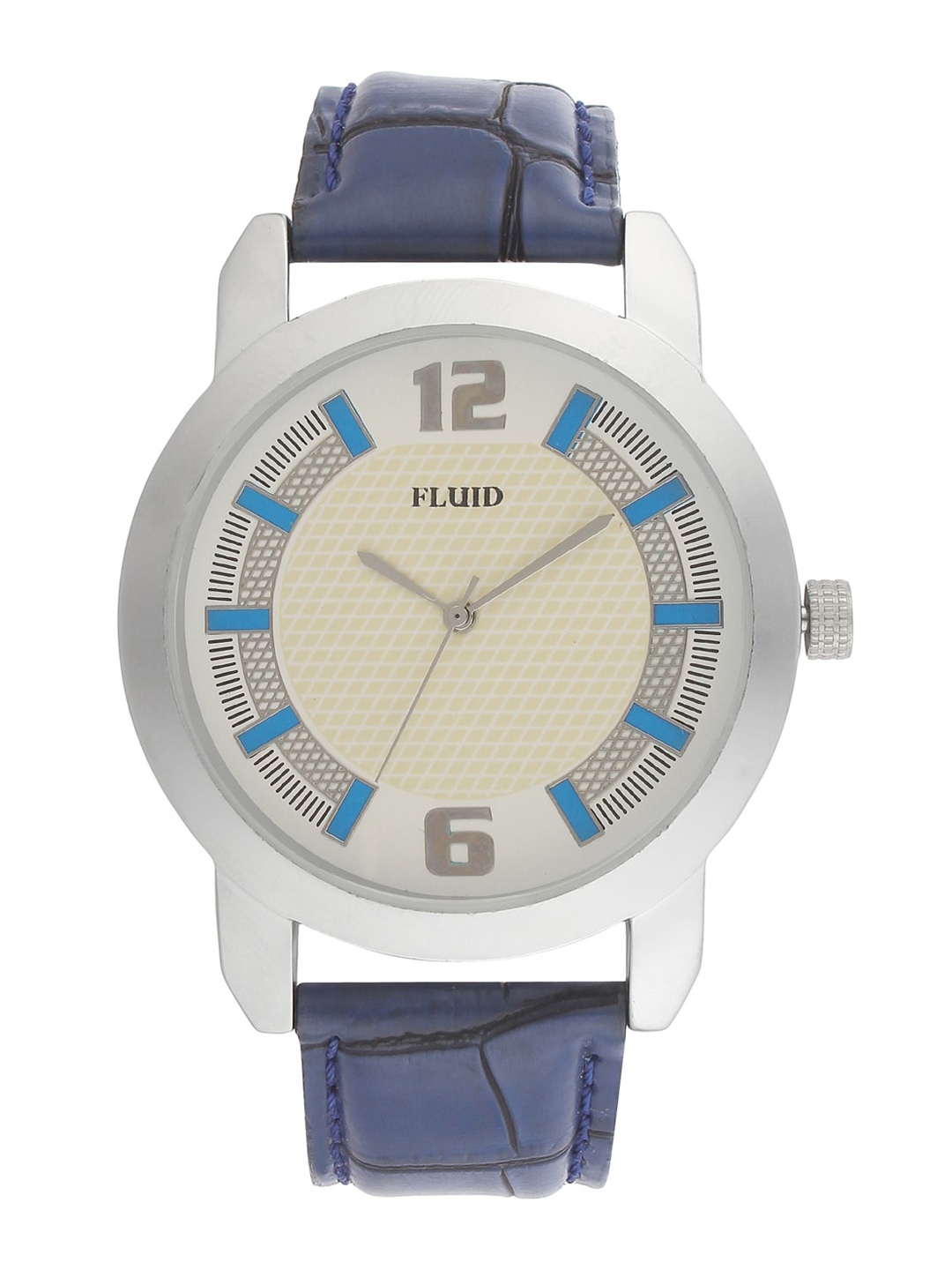 

FLUID Men Leather Straps Analogue Watch FL23-742G-WH01, Off white