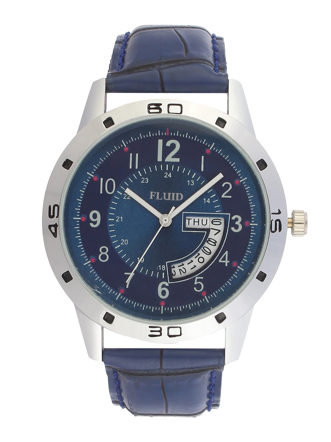 

FLUID Men Printed Dial & Leather Straps Analogue Watch FL23-734G-BL01, Blue