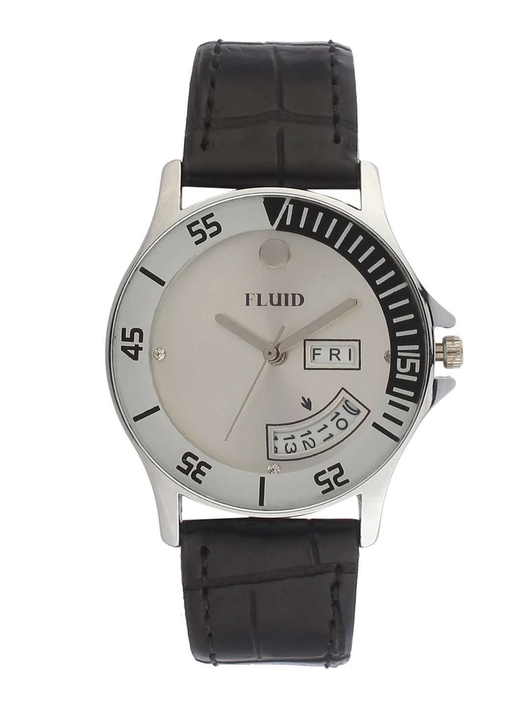 

FLUID Women Dial & Leather Textured Straps Analogue Watch FL23-731L-SL01, Silver
