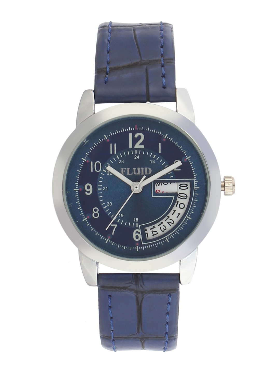 

FLUID Women Patterned Dial & Leather Textured Straps Analogue Watch FL23-752L-BL01, Blue