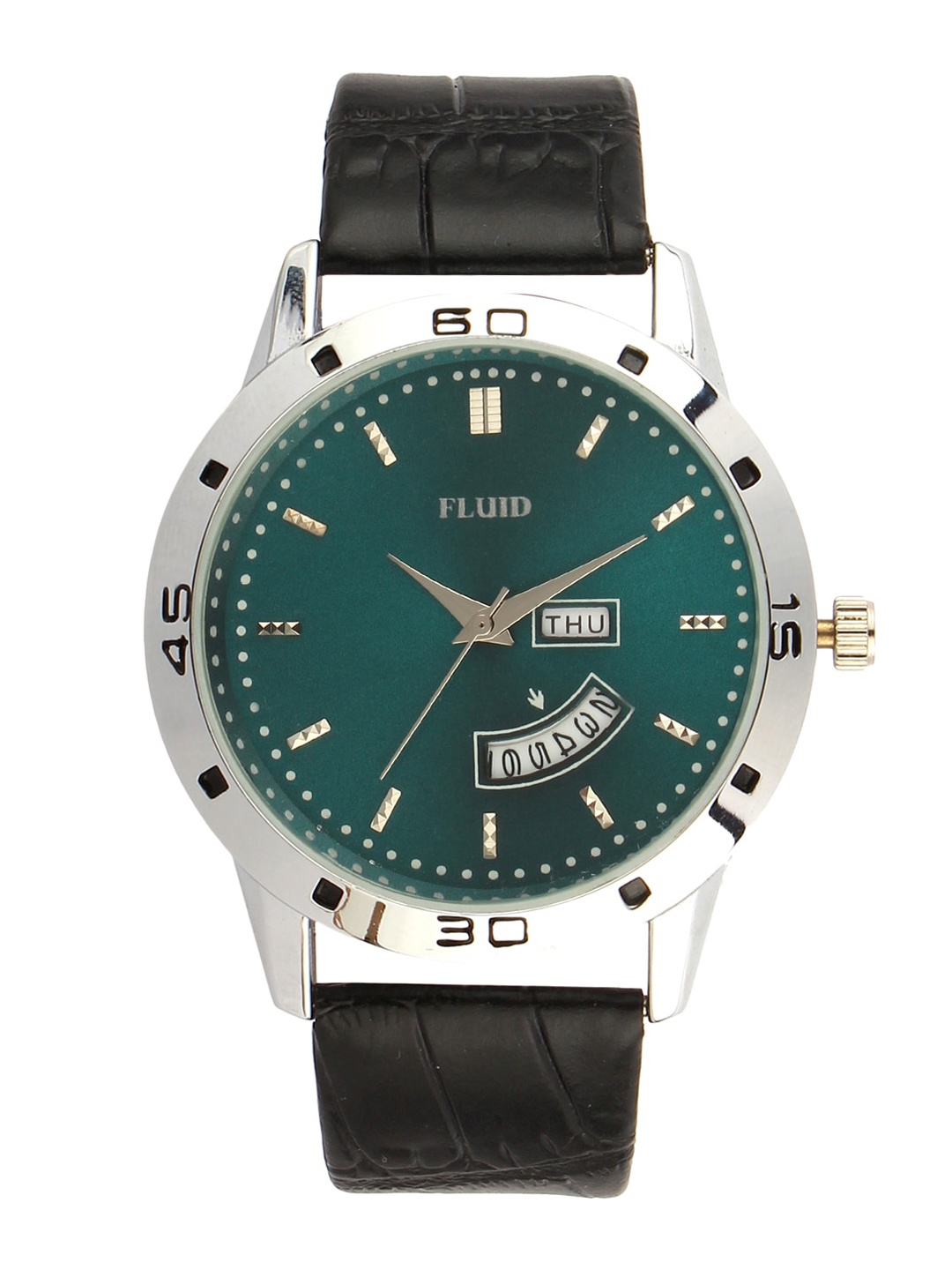 

FLUID Men Dial & Leather Textured Straps Analogue Watch FL23-772G-GR01, Green