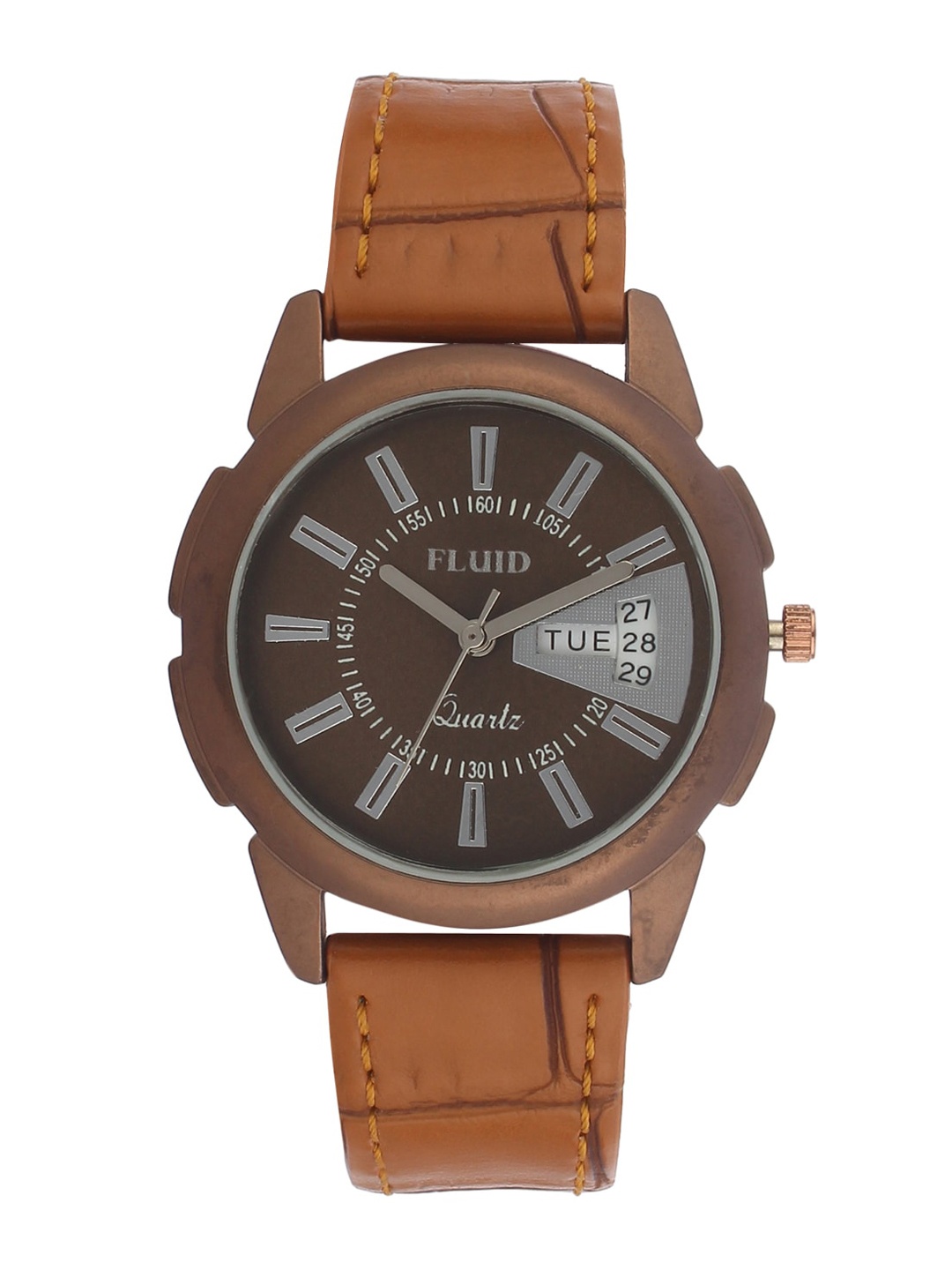 

FLUID Women Leather Textured Straps Analogue Watch FL23-741L-BR01, Brown
