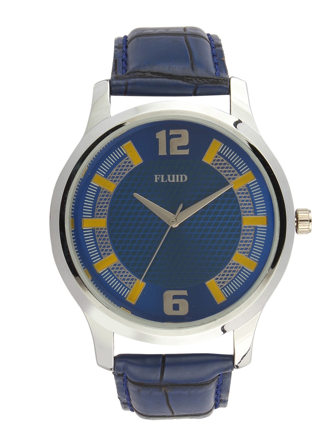 

FLUID Men Leather Textured Straps Analogue Watch FL23-771G-BL01, Navy blue
