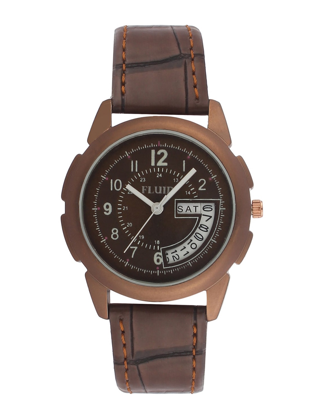

FLUID Women Leather Textured Straps Analogue Watch FL23-748L-BR01, Brown